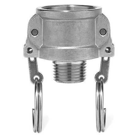 Usa Industrials BULK-CGF-283 - Cam and Groove Fitting, 304 SS, B, 3" Coupler x 3" Male NPT