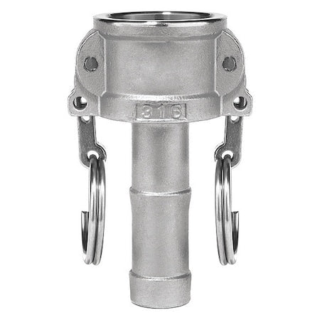Usa Industrials BULK-CGF-287 - Cam and Groove Fitting, 304 SS, C, 1/2" Coupler x 1/2" Hose Shank