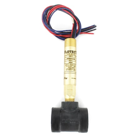 Dwyer Instruments V6EPB-B-D-3-MI - Mini-size flow switch, brass upper and lower body, 1" NPT, iron tee.