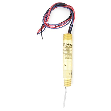 Dwyer Instruments V6EPB-B-D-6-0 - Mini-size flow switch, brass upper and lower body, 2" NPT, less tee.