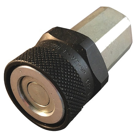 Eaton Aeroquip FD96-1004-06-04 - Hydraulic Quick Connect Hose Coupling, Steel Body, Push-to-Connect Lock, 9/16"-18 Thread Size
