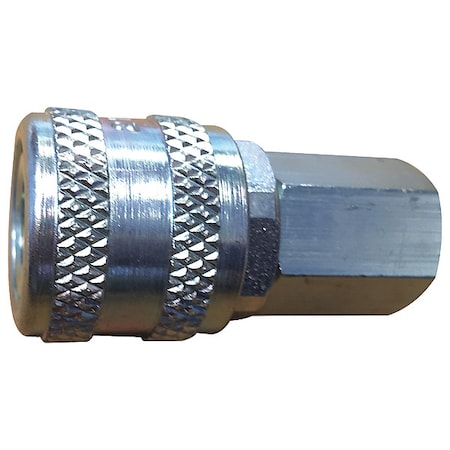Hansen 210 - Hydraulic Quick Connect Hose Coupling, Steel Body, Push-to-Connect Lock, 1/4"-18 Thread Size