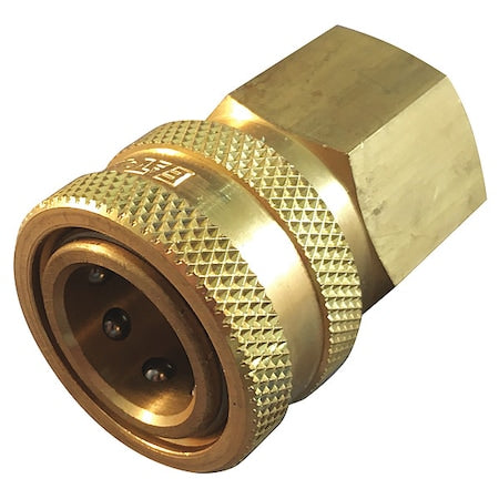 Hansen 2S16 - Hydraulic Quick Connect Hose Coupling, Brass Body, Push-to-Connect Lock, 1/4"-18 Thread Size