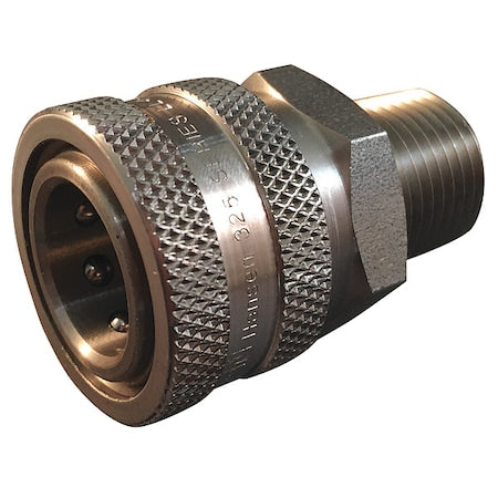 Hansen LL3S20 - Hydraulic Quick Connect Hose Coupling, 303 Stainless Steel Body, Push-to-Connect Lock, ST Series