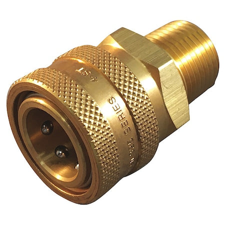 Hansen 4S25 - Hydraulic Quick Connect Hose Coupling, Brass Body, Push-to-Connect Lock, 1/2"-14 Thread Size