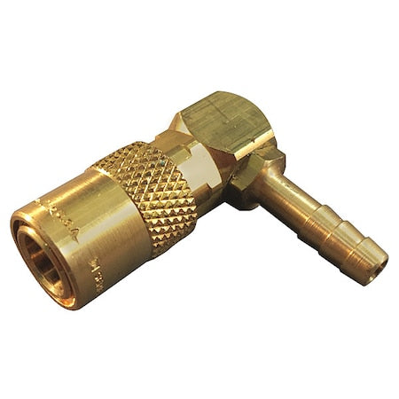 Hansen FTS214 - Hydraulic Quick Connect Hose Coupling, Brass Body, Push-to-Connect Lock, 1/4"-18 Thread Size