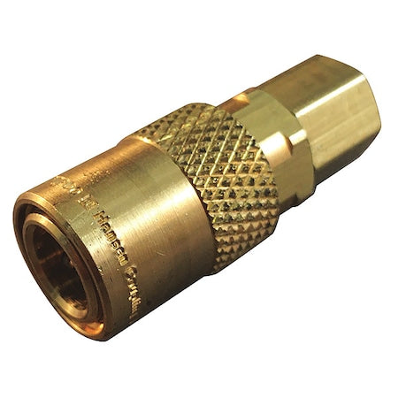 Hansen LNFT300 - Hydraulic Quick Connect Hose Coupling, Brass Body, Push-to-Connect Lock, 1/4"-18 Thread Size