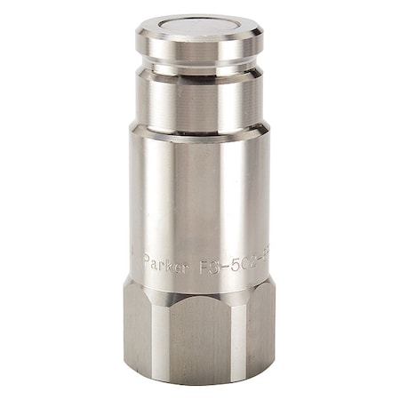 Parker FS-372-6FP - Hydraulic Quick Connect Hose Coupling, 316 Stainless Steel Body, Push-to-Connect Lock, FS Series