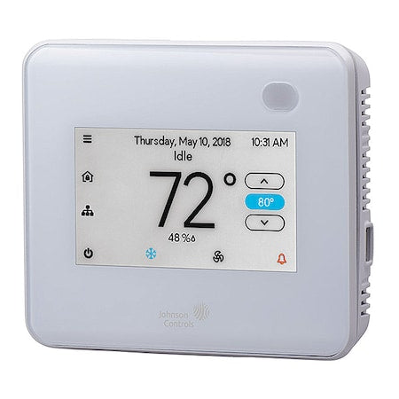 Johnson Controls TEC3612-14-000 - Low Voltage Thermostat, 7 or Nonprogrammable Programs, 2 H, 2 C, Hardwired, 19 V AC to 30 V AC