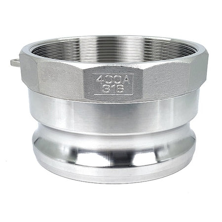 PLE90 - Cam and Groove Adapter,4",316 SS