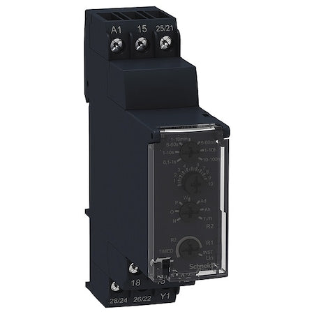 Schneider Electric RE22R2MMW - Time Delay Relay, Interval, Off Delay, On/Off Delay, Power On Delay, Symmetrical Flashing, DPDT