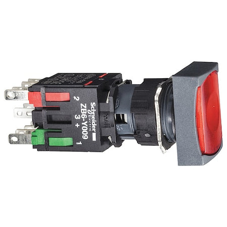 Schneider Electric XB6DW4B2B - Illuminated Push Button, 16 mm, 1 NC, Red