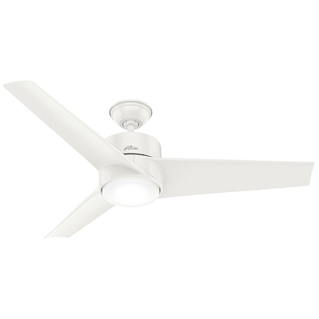 Hunter 59470 - Decorative Ceiling Fan, 54 in Blade Dia, 3 Blades, 4 Speeds, 120 V AC, Gloss