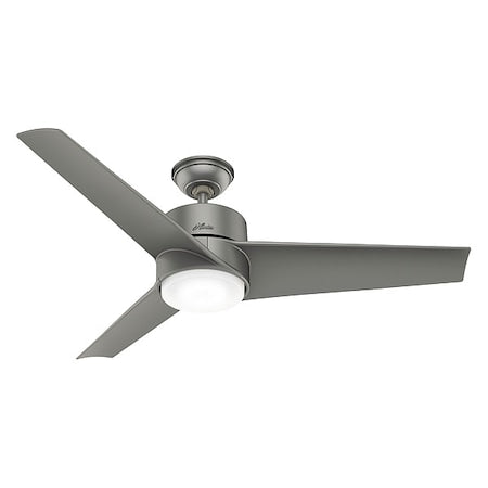 Hunter 59472 - Decorative Ceiling Fan, 54 in Blade Dia, 3 Blades, 4 Speeds, 120 V AC, Brushed Nickel