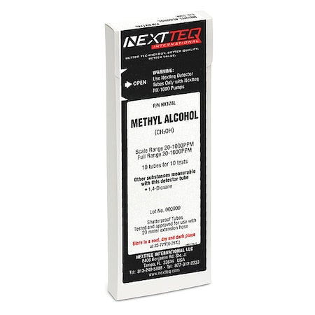 Nextteq NX178L - Detector Tube, Methyl Alcohol, PK10