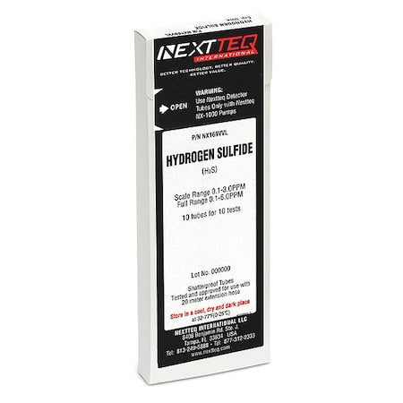 Nextteq NX169VVL - Detector Tube, Hydrogen Sulfide, PK10