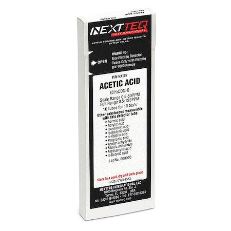 Nextteq NX102 - Detector Tube, Acetic Acid, PK10