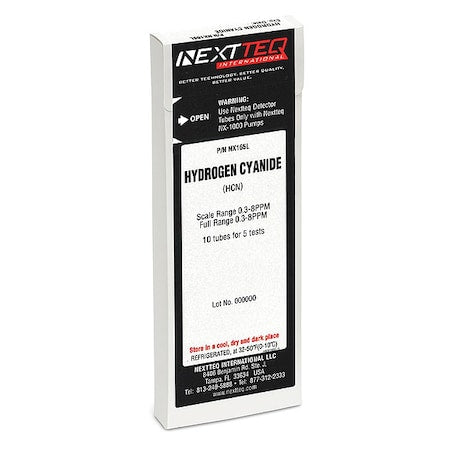 Nextteq NX165L - Detector Tube, Hydrogen Cyanide, PK5