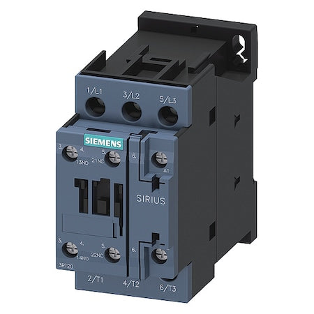 Siemens 3RT20231AC20 - IEC Power Contactor, Non-Reversing, 24 VAC