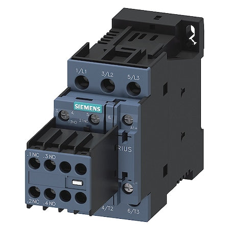 Siemens 3RT20261BB44 - IEC Power Contactor, Non-Reversing, 24 VDC