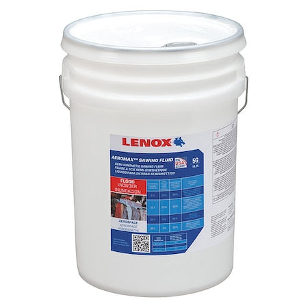 Lenox LXBSAM5G - Sawing Fluid, Aeromax, Semisynthetic, 5 gal, White