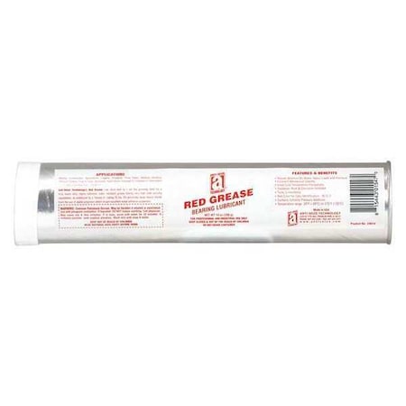 Anti-Seize Technology 24614 - Bearing Grease, 14 oz, Cartridge, NLGI 2 Base, 250 Degrees F Max Op Temp, Red