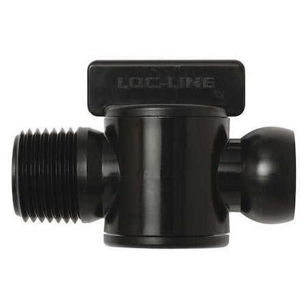 Loc-Line 39852-BLK - Male NPT Valve,Black,1/2",PK10