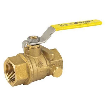 Jomar Valve T-100STN - 1-1/4" NPT Italian Brass Valve w/Side Tap