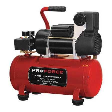 Proforce VPF1080318 - Hotdog Air Compressor,3 gal.,125 psi