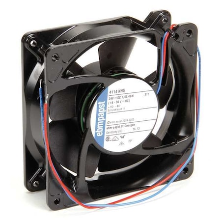 Ebm-Papst 4114NH5 - Axial Fan, Square, 24 V DC, Aluminum, 4 11/16 in W.