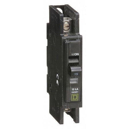 Square D QOU115 - Miniature Circuit Breaker, QO Series, 15 A, 1 Pole, 120/240 V AC, 10k A at 120/240 V AC