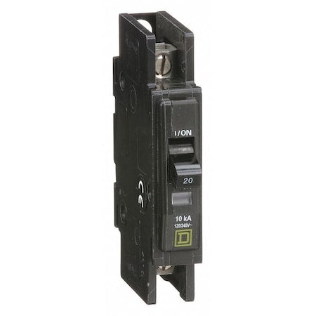 Square D QOU120 - Miniature Circuit Breaker, QO Series, 20 A, 1 Pole, 120/240 V AC, 10k A at 120/240 V AC