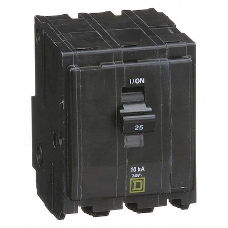 Square D QO325 - Miniature Circuit Breaker, QO Series, 25 A, 3 Pole, 120/240 V AC, 10k A at 120/240 V AC