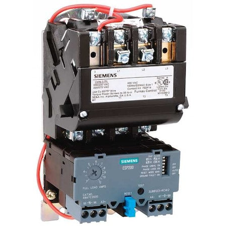 Siemens 14CUB32AH - NEMA Magnetic Motor Starter, Non-Reversing, 1 NO, 480 V AC, 3 P, Screw