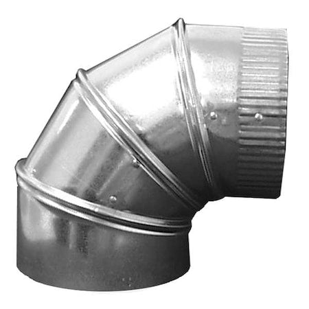 Greenseam GRAE1290GA26 - 90 Degree Elbow For 12" Dia Duct, 16" L, 26 ga Galvanized Steel, Crimped End, -1 to 2" wc Pressure