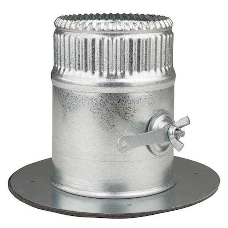 Greenseam GR6POCR4GA26D - Collar W/Damper, 4 in Duct Dia, Galvanized Steel, 26 GA, 6 in W x
