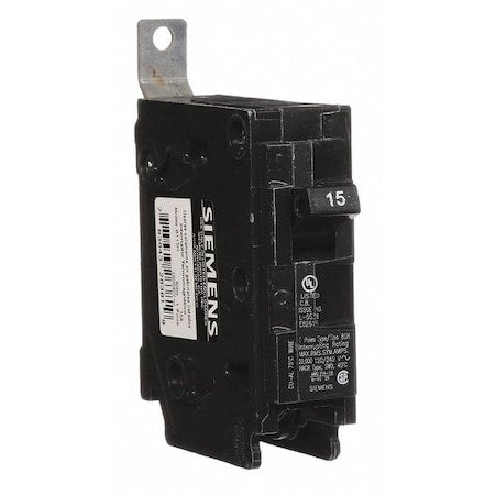 Siemens B115H - Miniature Circuit Breaker, BL Series, 15 A, 1 Pole, 120/240 V AC, 22k A at 120/240 V AC