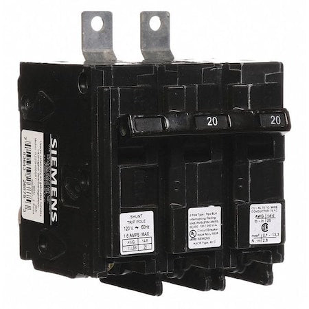 Siemens B220H00S01 - Miniature Circuit Breaker, BL Series, 20 A, 2 Pole, 120/240 V AC, 22k A at 120/240 V AC
