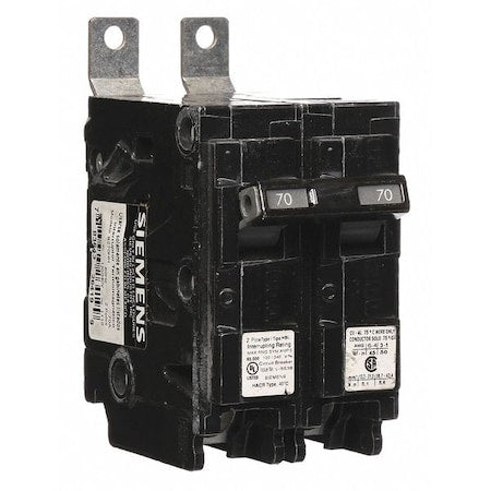Siemens B270HH - Miniature Circuit Breaker, BL Series, 70 A, 2 Pole, 120/240 V AC, 65k A at 120/240 V AC