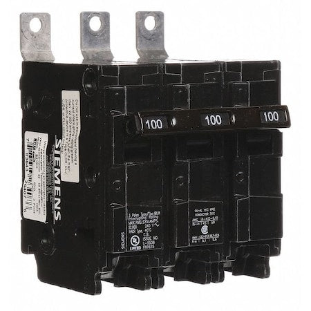 Siemens B3100H - Miniature Circuit Breaker, BL Series, 100 A, 3 Pole, 240 V AC, 22k A at 240 V AC