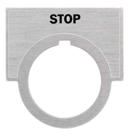 Siemens 52NL04 - Legend Plate,Stop,Black/Gray,Half-Round