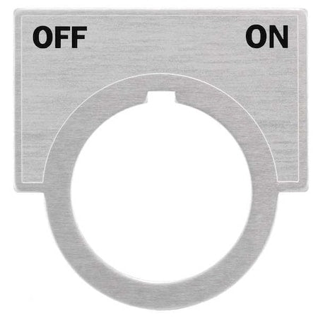 Siemens 52NL26 - Legnd Plate,Off On,Gray/Aluminum,Half Round