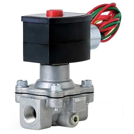 Asco EF8215G020 - Solenoid Valve, 2-Way, 2-Position, Normally Closed, 1/2 in Pipe Size, 120 V AC, High Flow, Aluminum