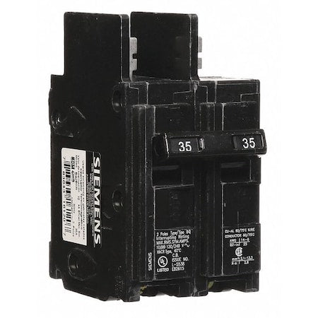 Siemens BQ2B035 - Miniature Circuit Breaker, BQ Series, 35 A, 2 Pole, 120/240 V AC, 10k A at 120/240 V AC