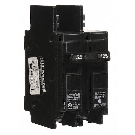 Siemens BQ2B125 - Miniature Circuit Breaker, BQ Series, 125 A, 2 Pole, 120/240 V AC, 10k A at 120/240 V AC