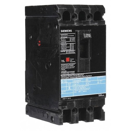 Siemens ED23B070 - Molded Case Circuit Breaker, ED2 Series, 70 A, 3 Pole, 240 V AC, 10k A at 240 V AC