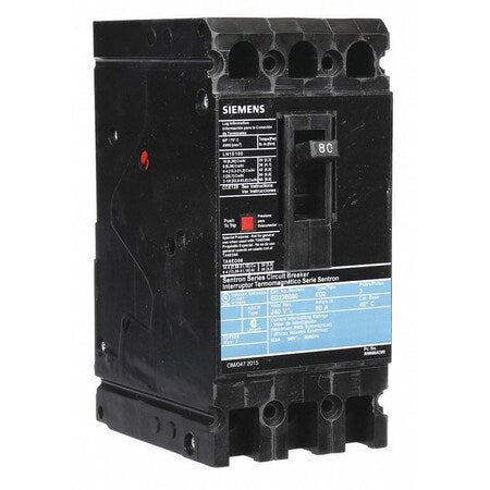 Siemens ED23B080 - Molded Case Circuit Breaker, ED2 Series, 80 A, 3 Pole, 240 V AC, 10k A at 240 V AC