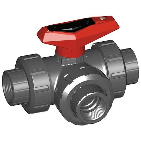 Gf Piping Systems 161543104 - 1" FNPT PVC Ball Valve 3-Way True Union