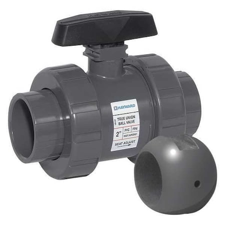 Hayward Flow Control TBH1200ASTV0Z00 - Ball Valve, True Union, Z-Ball, 2", PVC/FPM, Full Port, Drilled, S/T, Vented