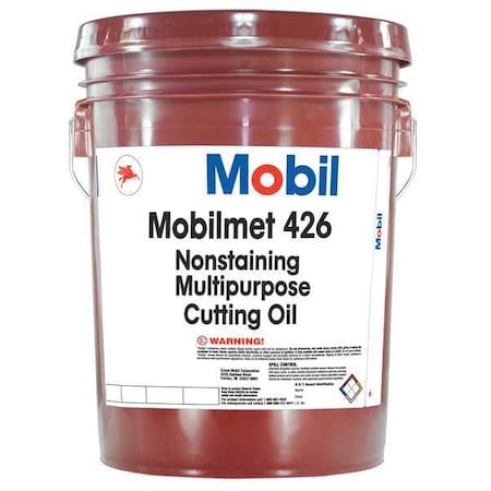 Mobil 103801 - Cutting Oil, Mobilmet 426, 5 gal, Pail, Clear Brown